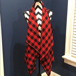 Buffalo Plaid Sleeveless Cardigan